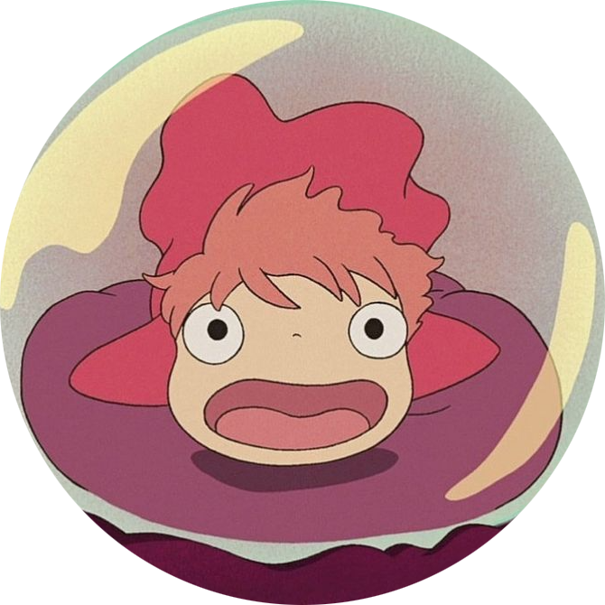 an image of the studio ghibli character ponyo inside a spherical bubble